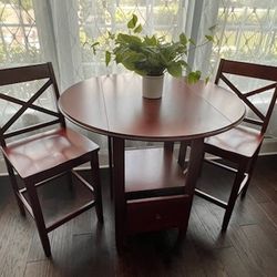 Threshold - 3 PC - Pub Set with Storage - Drop Leaf - Espresso Finish