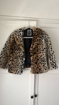 G by Guess Faux Cheetah Print Coat (Size Small: Lightly Used)
