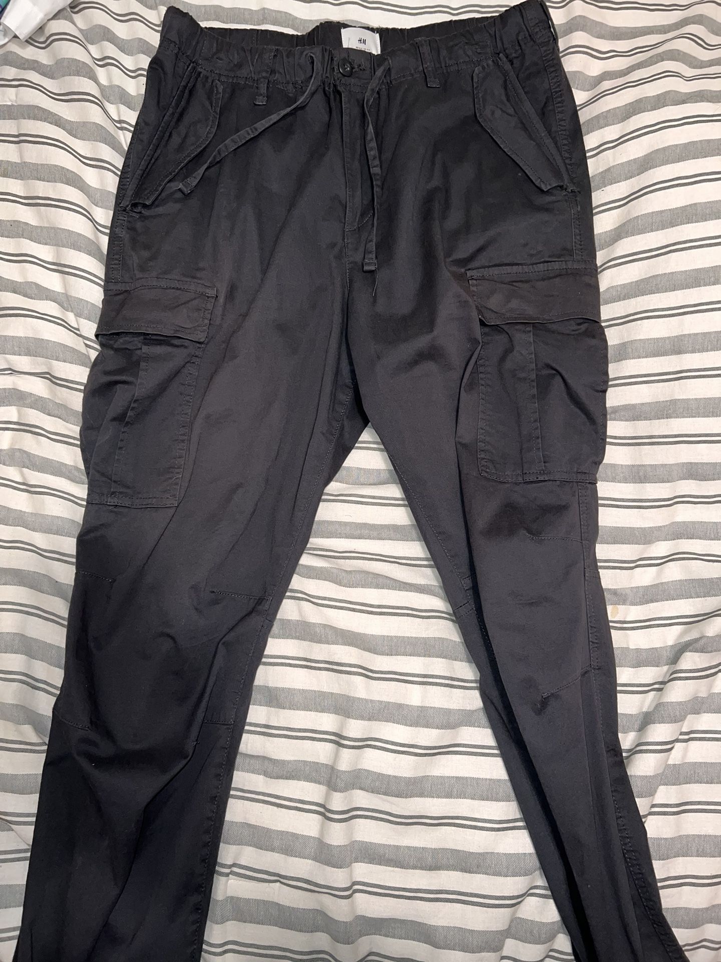 Black Cargo Pants H&M Mens