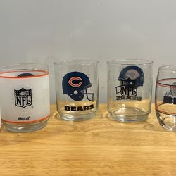 Chicago Bears NFL draft special vintage glasses three dollars each. Usually sold for five dollars a piece or more. Only showing two of each I have man