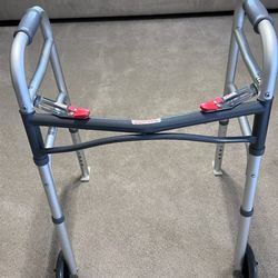 Medical 2 Button Folding Walker With Wheels