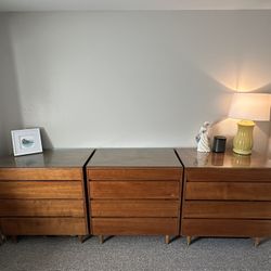 Vintage Mcm Solid Wood Modular Dressers