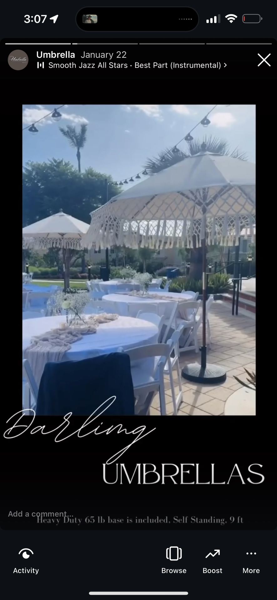 Umbrella Draping Fringe 