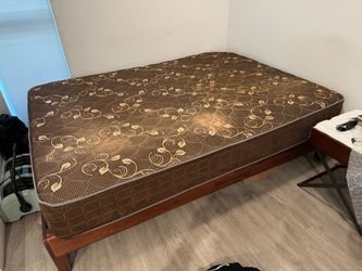 Queen Bed + Bed Frame — ONLY $100 FOR BOTH