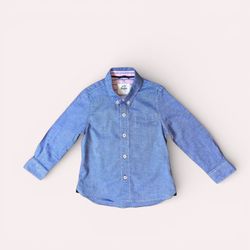 Mini Boden Blue Dress Shirt, Size 2-3 Years, MSRP $40