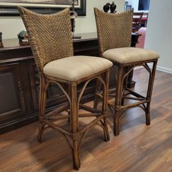 Rattan bar stools-2 piece