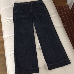 Nautica wide leg cuffed jeans size 8 "like new"