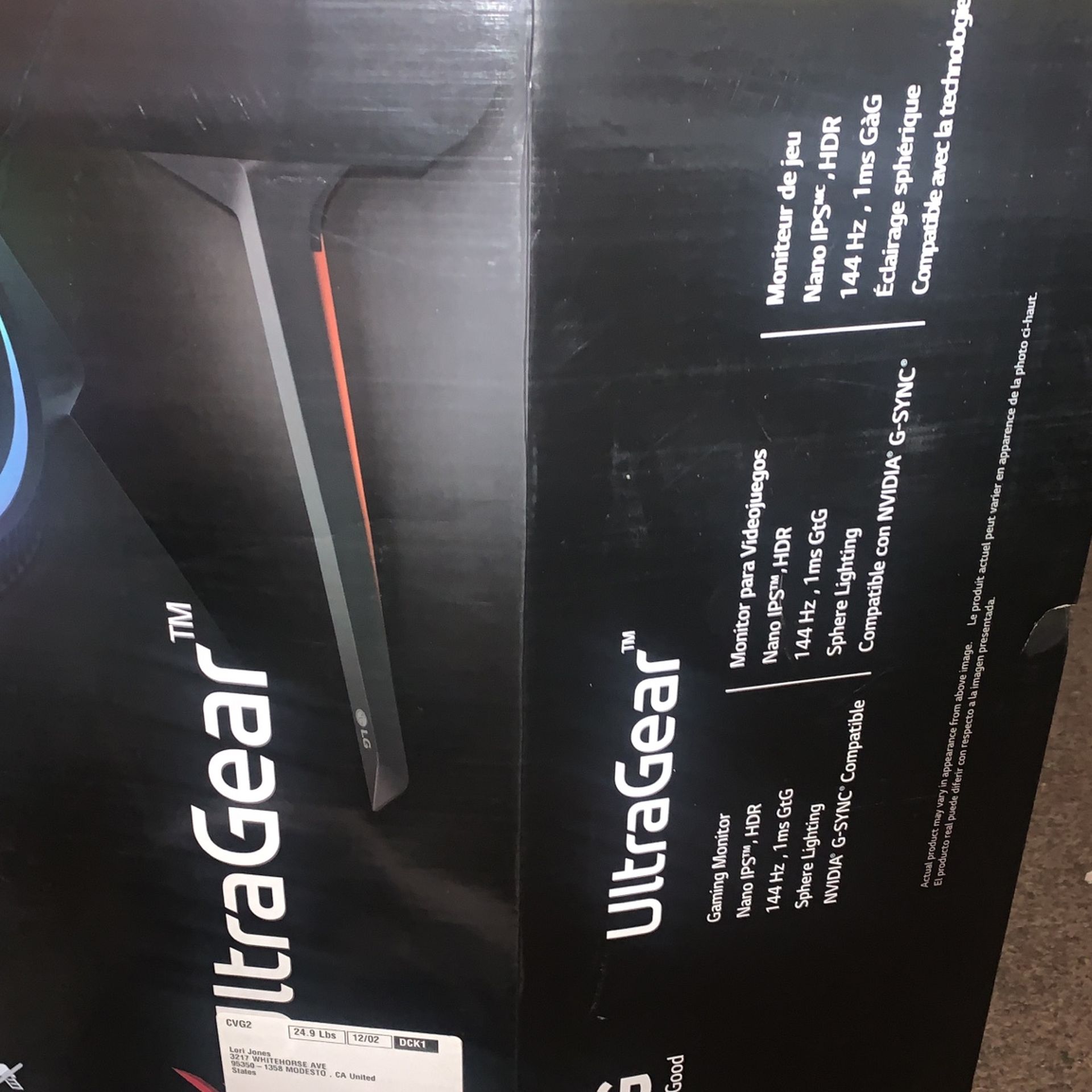 Ultra Gear LG Monitor 4K 144hz HDR 27”