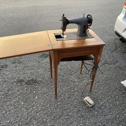 Antique  Vintage Sewing Machine Table 
