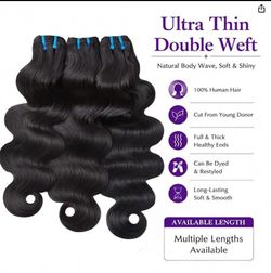 Sew-In Hair Extensions (bundle of 3; black) NEW