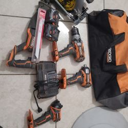 Ridgid 5 piece cordless tool set hotsell