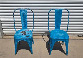 Vintage Orchard Supply Warehouse Metal Chiars