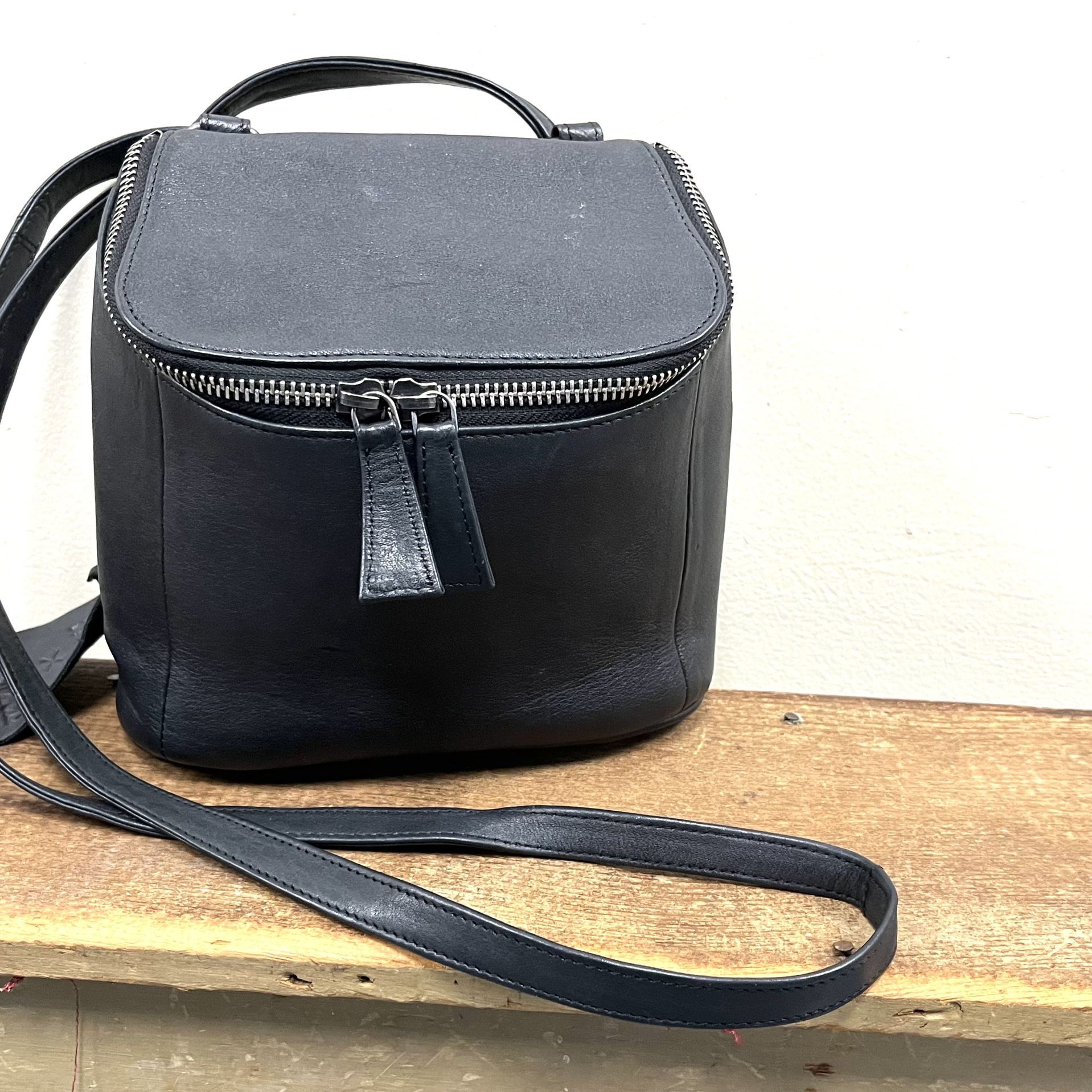 Latico Design Black Leather Backpack / Cross Body Bag. New