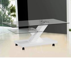 Brand New Glass top coffee table Sealed Box  : 23.5” x 43” inch For  $250