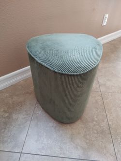 Ottoman triangular shaped upholstered corduroy mint green $25.00 see my other offers must pick up cash only no holds