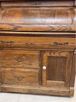 Solid Oak Rolling Top Desk