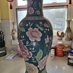  BEAUTIFUL  DECORATIVE  CERAMIC  VASE  LOTS OF COLORS AND  FLOWERS  BEAUTIFUL  Green  🌿 