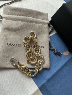 David Yurman sterling silver with 18k gold oval bracelet