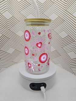 Pink Turkish Eye Libbey Glass Tumbler Cup