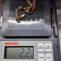 Solid 10K Yellow Gold Shiny Mariner Chain Bracelet Solid Real 10K  8 Inches