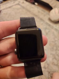 Apple Watch series 3 with Black Milanese Loop Band