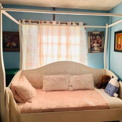 Twin Canopy Bed With Trundle (mattress Included)