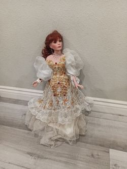 Danbury Mint Porcelain Doll Rustie 26" Autumn glory Bride Porcelain Doll