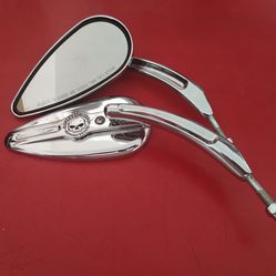 Harley Davidson Chrome Willie G Teardrop Mirrors