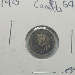 Silver 1913 Canada 5 Cent
