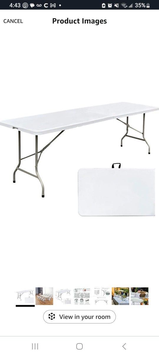 "Lifetime" Heavy Duty 8' Folding Table