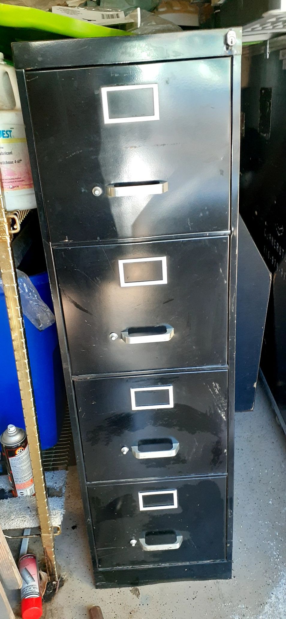 Black file cabinets