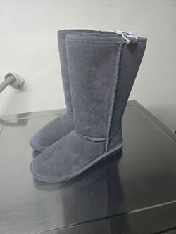 Tall Gray Suede Winter Boots