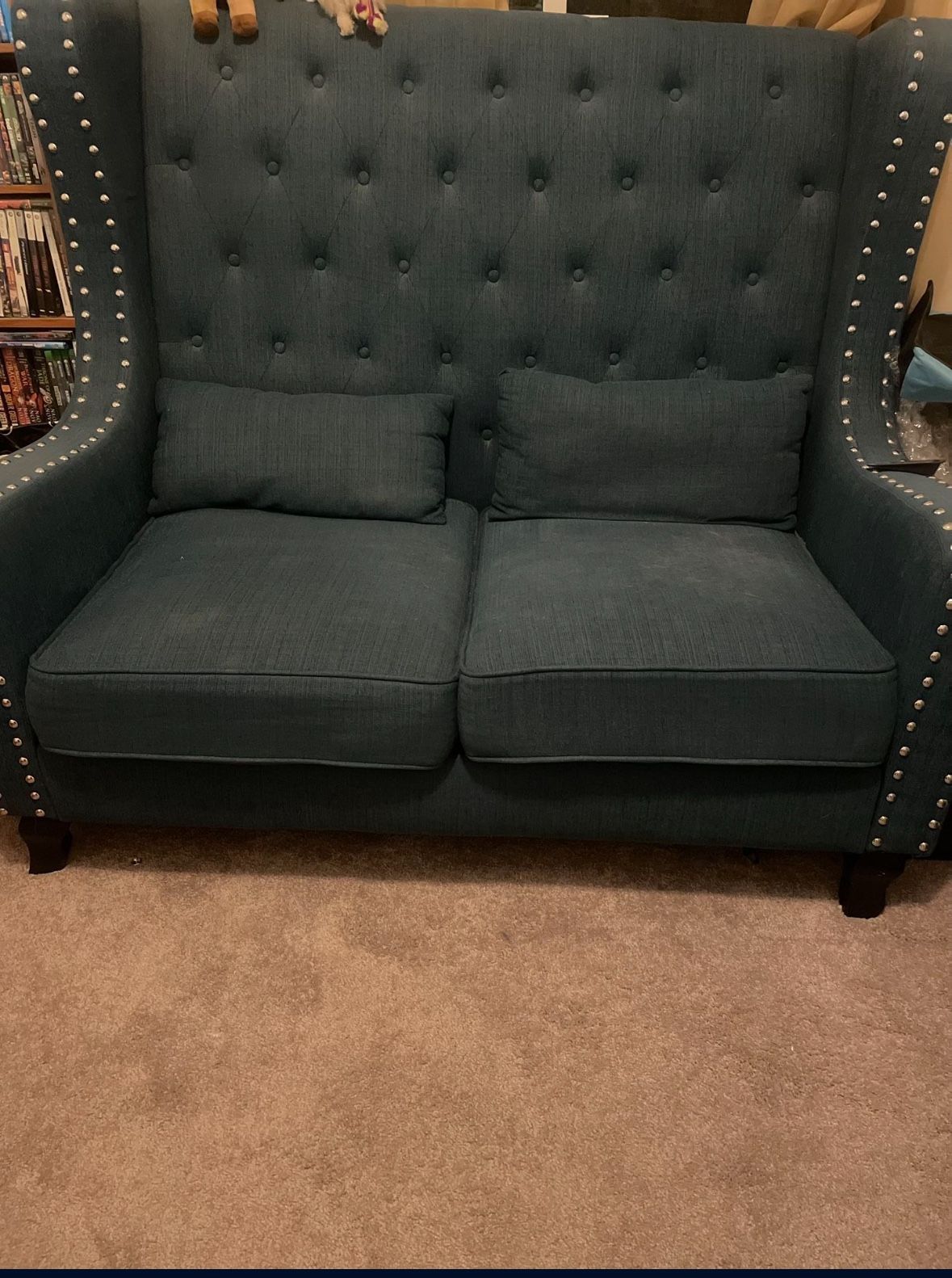 Vintage Dark Teal Couch 