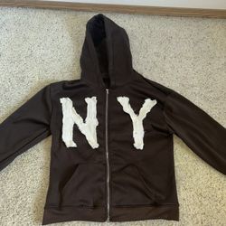 Brown Zip Up Hoodie 