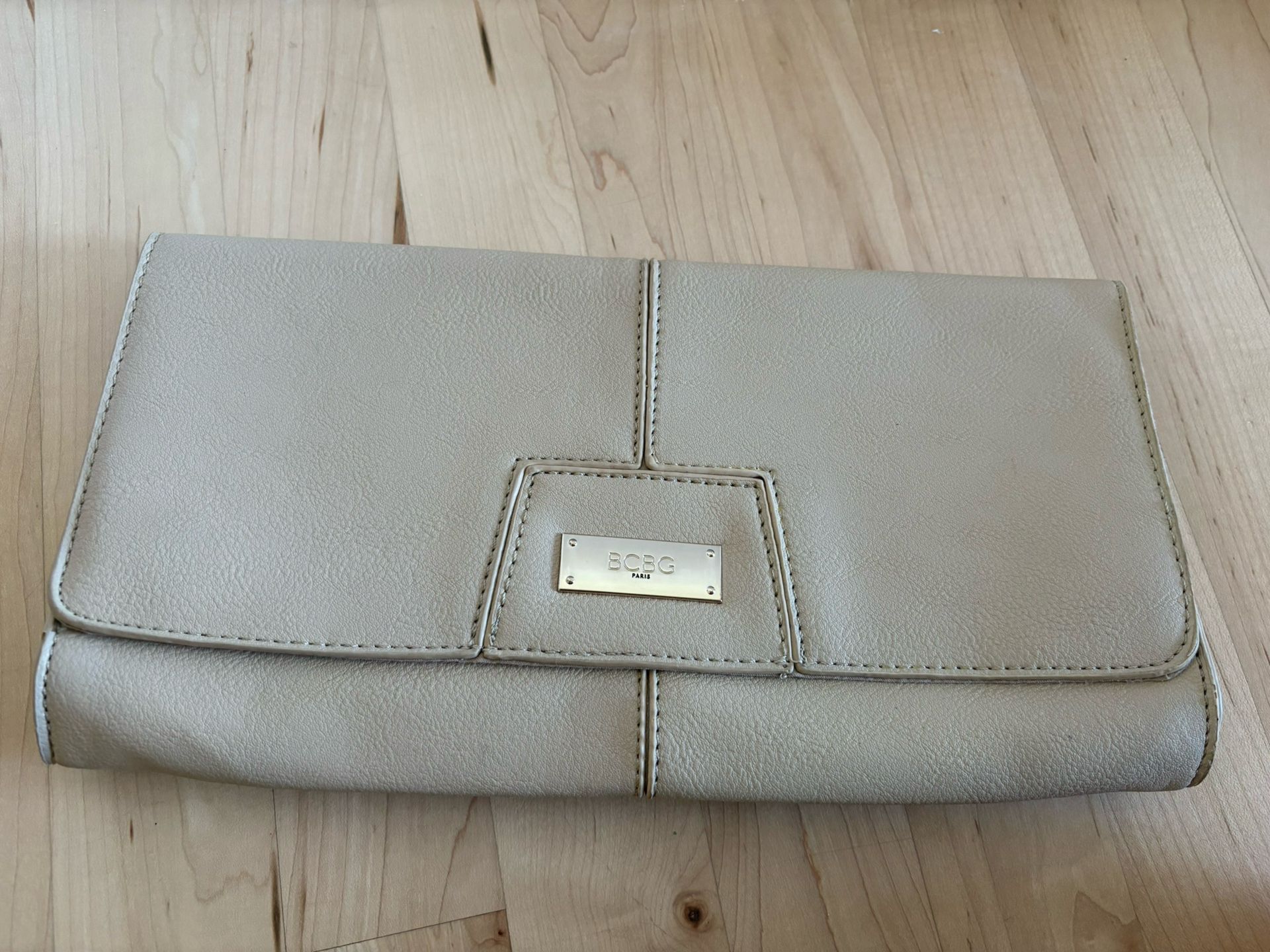 BCBG Tan Clutch Purse