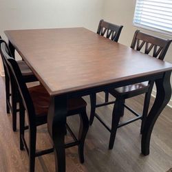 DarkBrown table and matching chair set