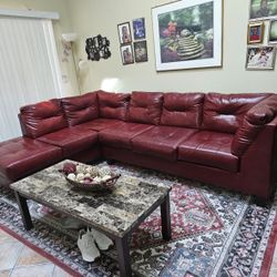 Red Leather Sectional