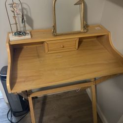 Vanity Folding Wooden Desk From Home goods 