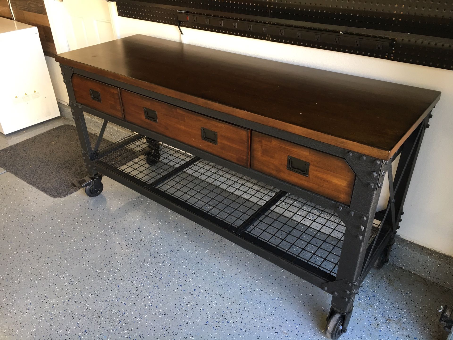 Whalen workbench metal wood work bench garage Costco 72 x 24 3 drawer