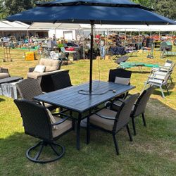 Eight Piece Patio Dining Set
