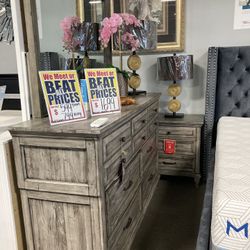 Dresser, Mirror, and Nightstand ❤️‍🔥 $1,599