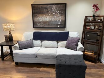 Light Gray Fabric 3-Seat Sofa