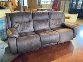Brown Three Seater Couch with Power Reclining Seats