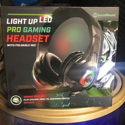 Sound Hound Gaming Headset Led With Foldable Mic 