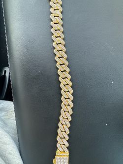 14k gold iced out Cuban bracelet