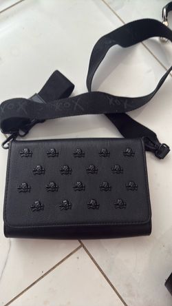 Betsy Johnson Black Skull Embossed Crossbody Bag