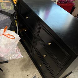 Dresser Black With Gold Knobs 