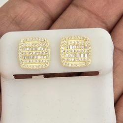 925 Sterling Silver Moissanite Diamond Stud Earring 