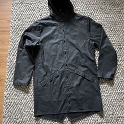 RAINS - Long Jacket - M/L - Black Parka