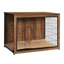 Dog crate rustic brown